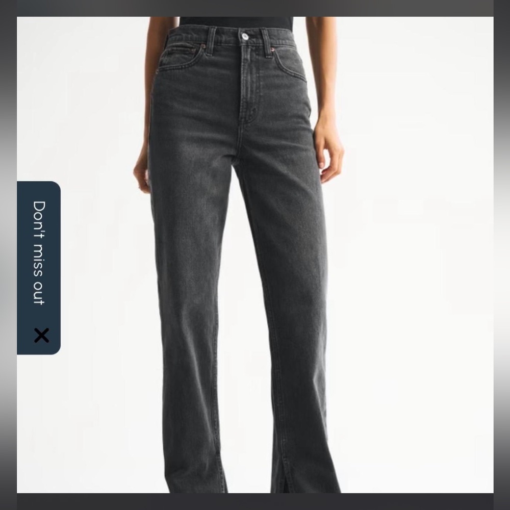Abercrombie & Fitch Curve Love 90s‎ Straight Ultra High Rise Jeans Black 28 6R